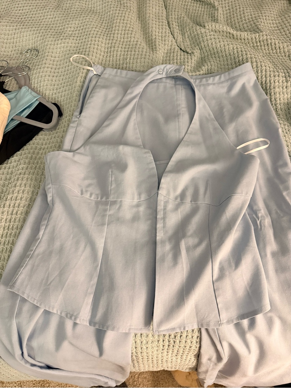 Commense Pale Blue Draped Top and pant